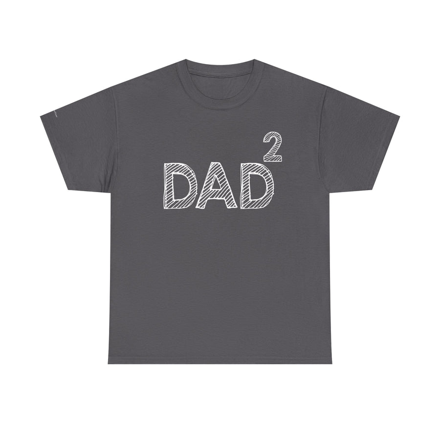 Dad Squared Unisex Heavy Cotton Tee - Perfect Gift for Father's Day, Birthdays, Dads, Black T-Shirt, Comfortable Casual Wear