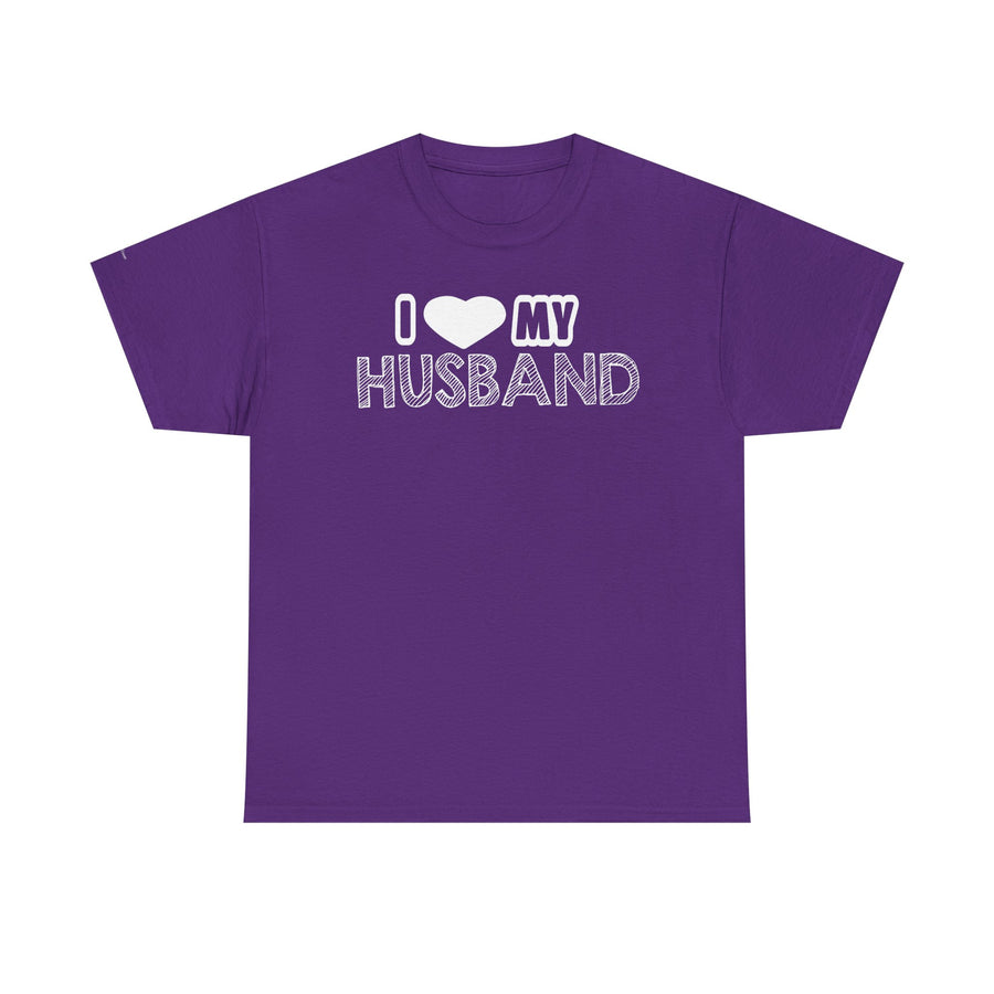 Cute Couple Tee, I Love My Husband Shirt, Unisex Cotton Top, Gift for Him, Anniversary Celebration Wear