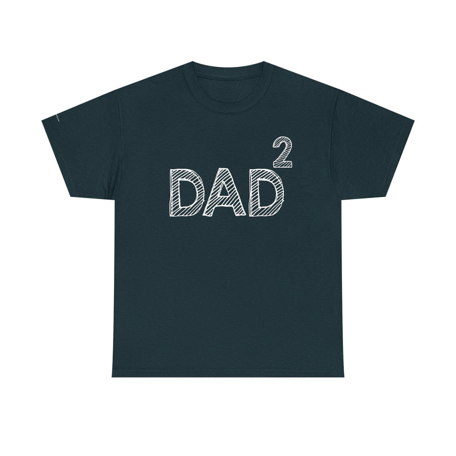 Dad Squared Unisex Heavy Cotton Tee - Perfect Gift for Father's Day, Birthdays, Dads, Black T-Shirt, Comfortable Casual Wear
