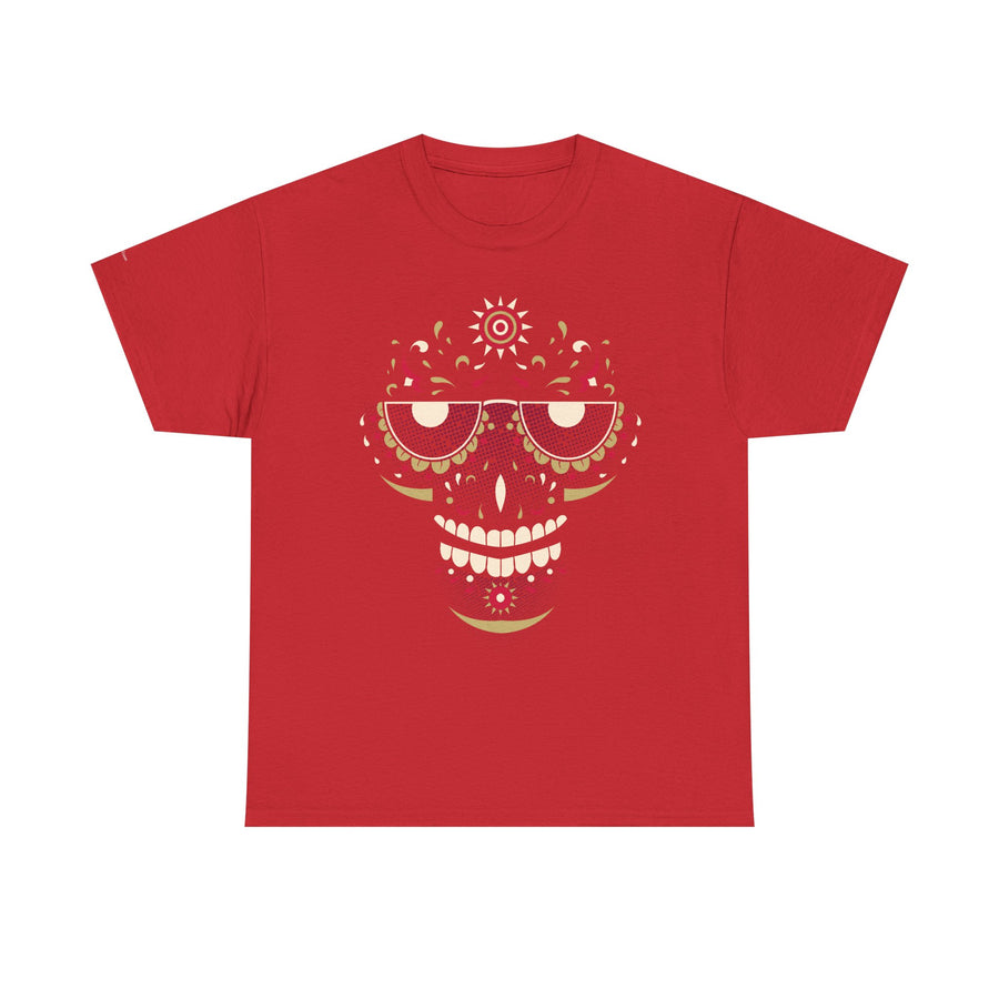 Sugar Skull Graphic Tee, Unisex T-Shirt for Day of the Dead, Halloween, Festive Casual Wear, Unique Gift Idea