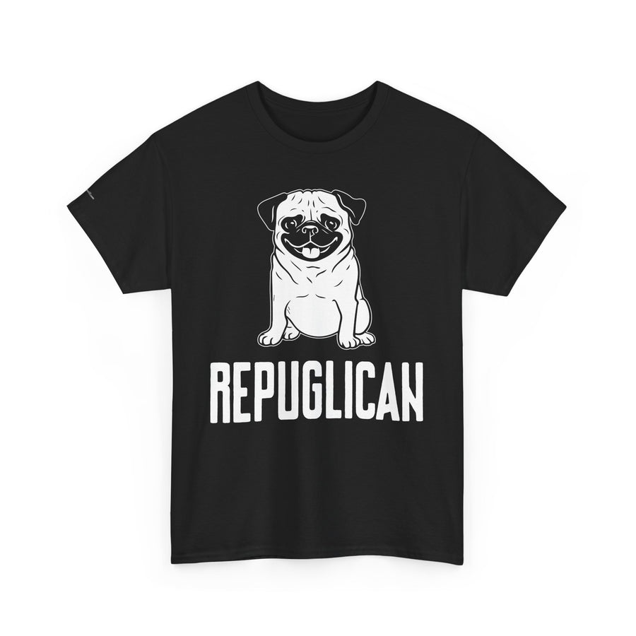 Funny Pug Republican Tee, Unisex Cotton Shirt, Gift for Dog Lovers, Animal Humor Apparel, Perfect for Parties, Casual Wear