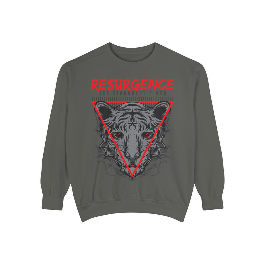 Resurgence Tiger Sweatshirt, Unisex Graphic Hoodie, Trendy Streetwear, Animal Lover Gift, Cozy Fashion for Fall, Statement Apparel