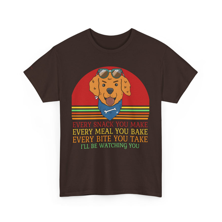 Watchful Dog Snack Lover Tee, Cute Pet Shirt Gift, Animal Lover Humor T-Shirt, Dog Mom Apparel, Funny Gift for Dog Owners