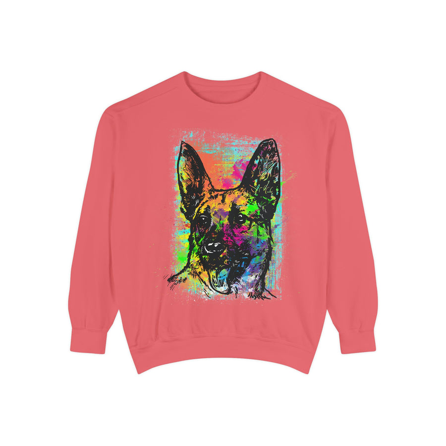 Vibrant Dog Art Sweatshirt, Animal Lover Gift, Cozy Casual Wear, Unisex Fashion, Colorful Pet Sweatshirt, Perfect for Dog Owners