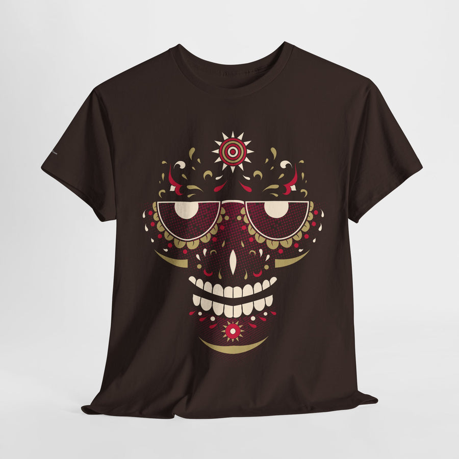 Sugar Skull Graphic Tee, Unisex T-Shirt for Day of the Dead, Halloween, Festive Casual Wear, Unique Gift Idea