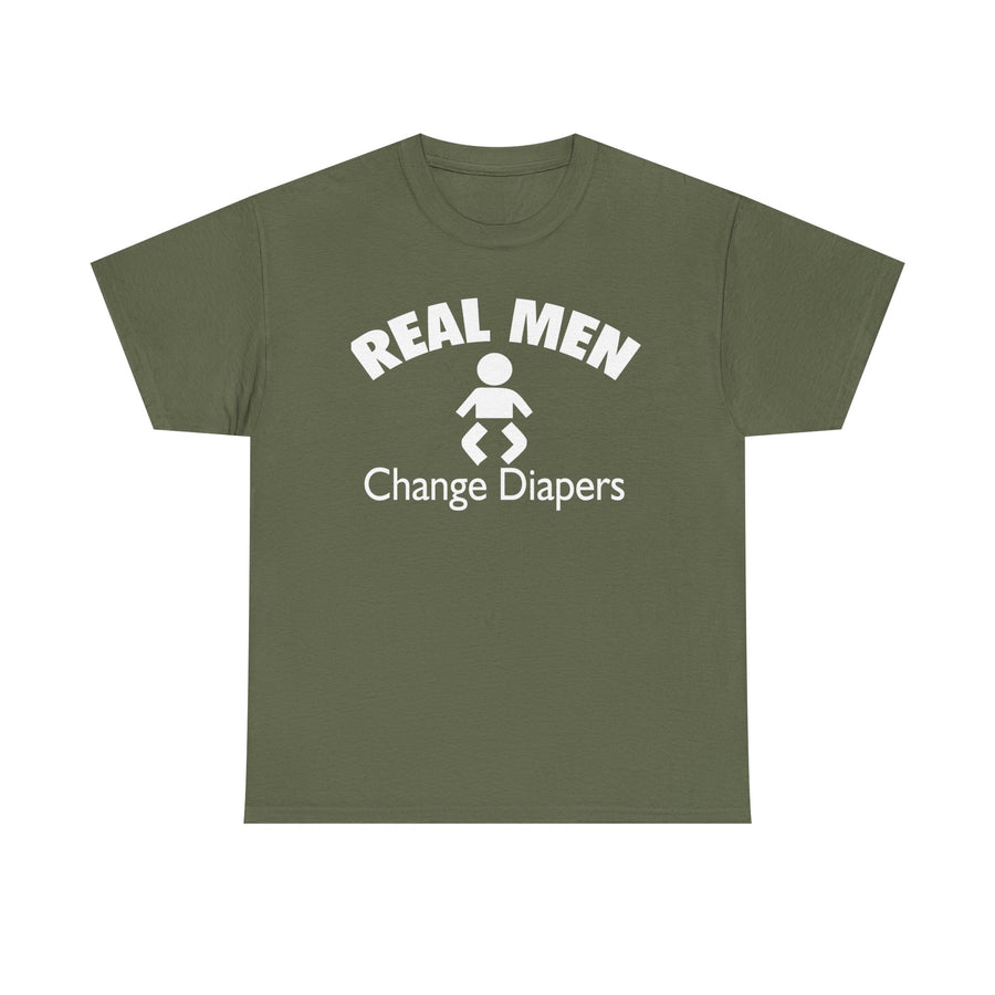 Unisex Humor Tee - 'Real Men Change Diapers'
