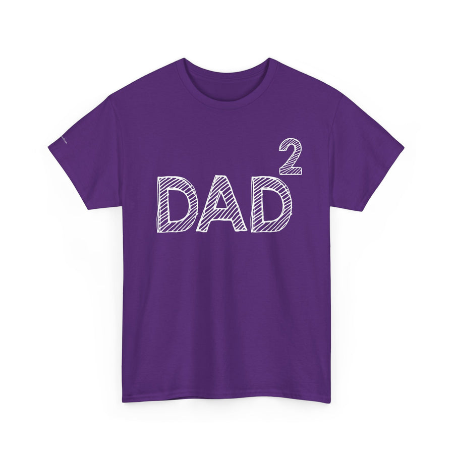 Dad Squared Unisex Heavy Cotton Tee - Perfect Gift for Father's Day, Birthdays, Dads, Black T-Shirt, Comfortable Casual Wear