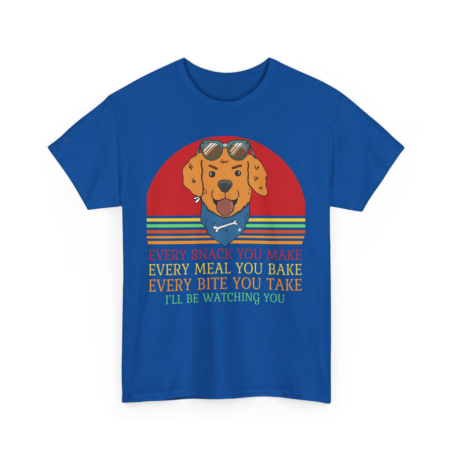 Watchful Dog Snack Lover Tee, Cute Pet Shirt Gift, Animal Lover Humor T-Shirt, Dog Mom Apparel, Funny Gift for Dog Owners