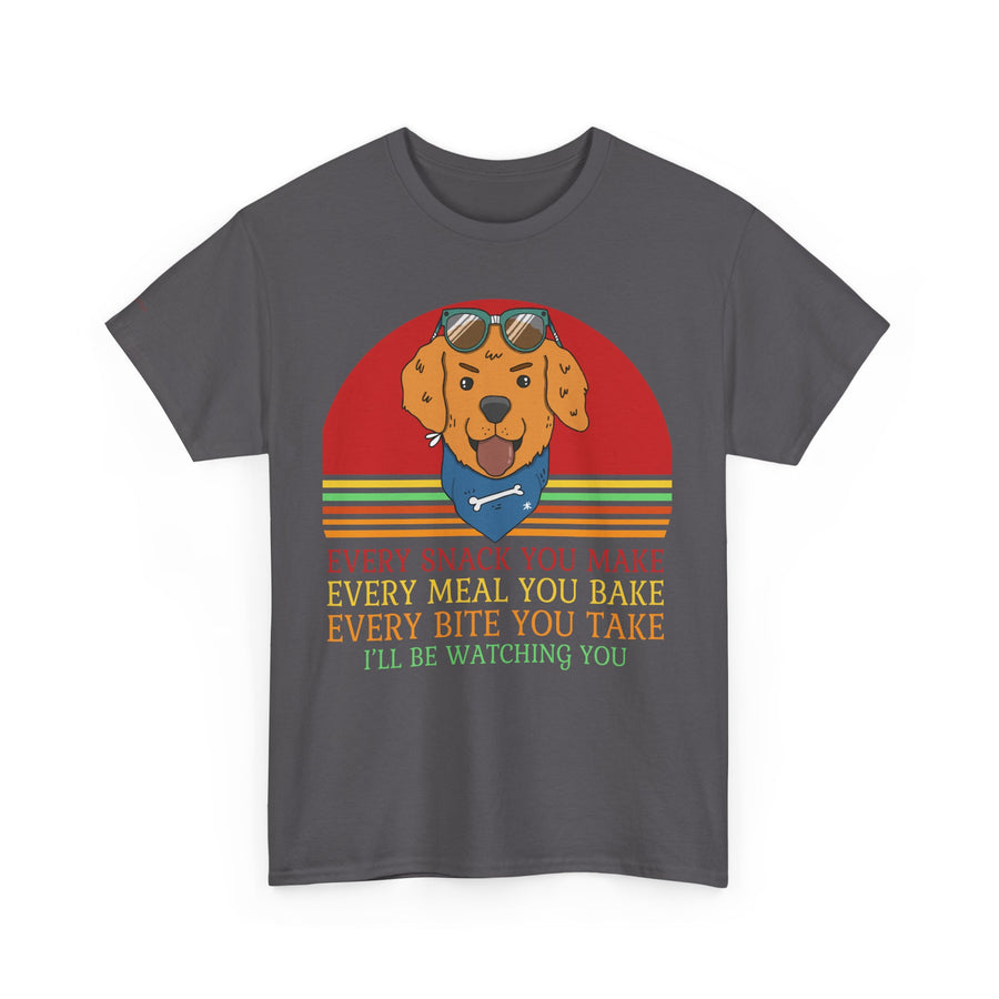 Watchful Dog Snack Lover Tee, Cute Pet Shirt Gift, Animal Lover Humor T-Shirt, Dog Mom Apparel, Funny Gift for Dog Owners