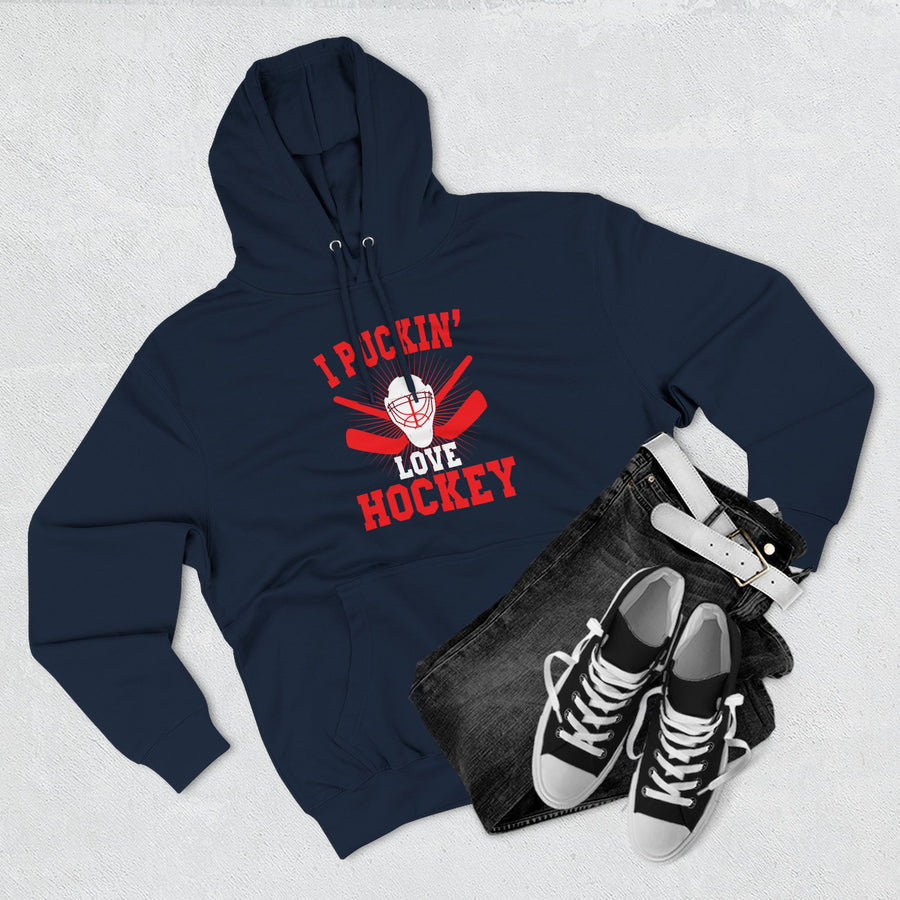I Pickin' Love Hockey Hoodie | Cozy Sports Fleece Sweatshirt | Perfect for Hockey Fans, Game Day, Gifts, Winter Wear, Sports Apparel