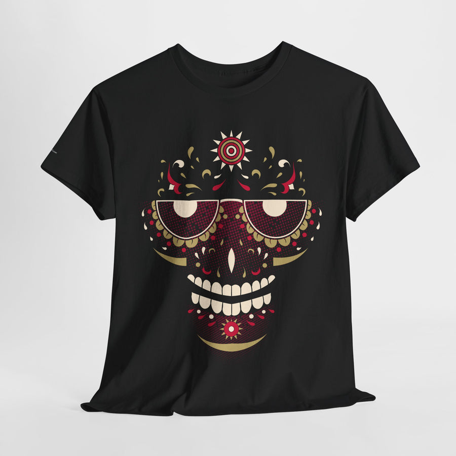 Sugar Skull Graphic Tee, Unisex T-Shirt for Day of the Dead, Halloween, Festive Casual Wear, Unique Gift Idea