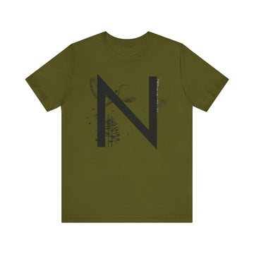 Nature-Inspired Initial Tee, Unisex T-Shirt for Nature Lovers, Personalized Gift, Graphic Tee for Casual Wear, Eco-Friendly Apparel