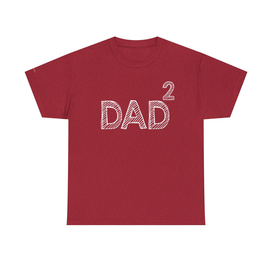 Dad Squared Unisex Heavy Cotton Tee - Perfect Gift for Father's Day, Birthdays, Dads, Black T-Shirt, Comfortable Casual Wear