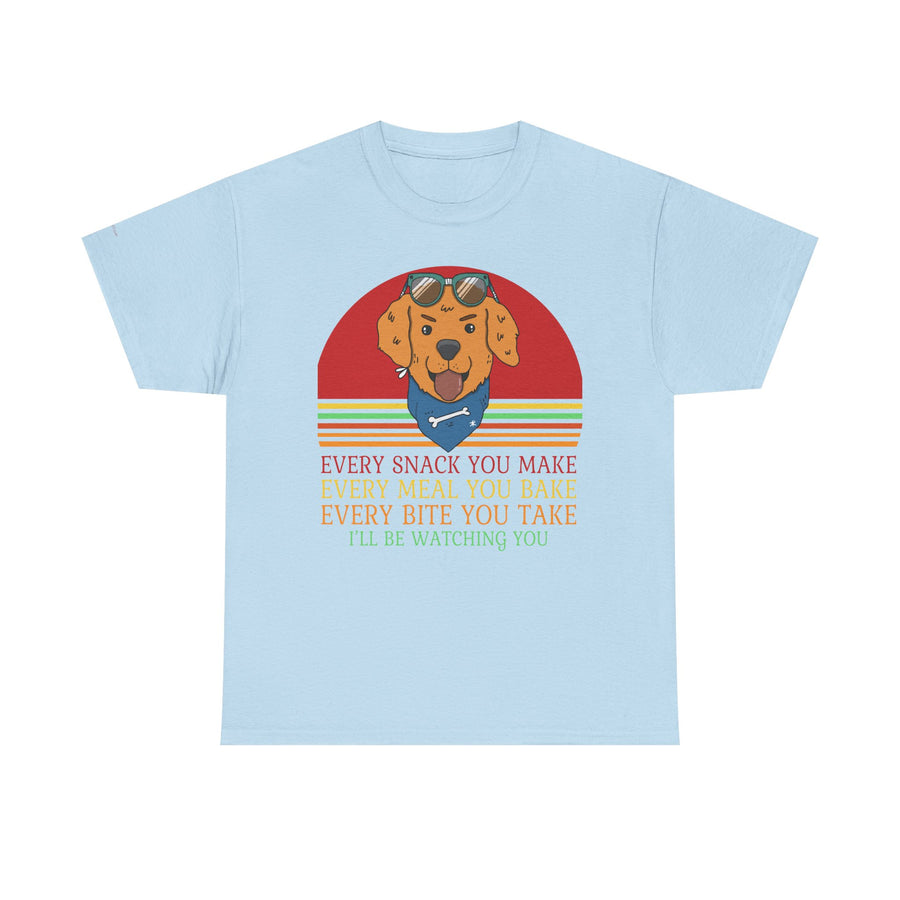 Watchful Dog Snack Lover Tee, Cute Pet Shirt Gift, Animal Lover Humor T-Shirt, Dog Mom Apparel, Funny Gift for Dog Owners