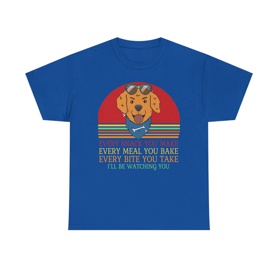 Watchful Dog Snack Lover Tee, Cute Pet Shirt Gift, Animal Lover Humor T-Shirt, Dog Mom Apparel, Funny Gift for Dog Owners