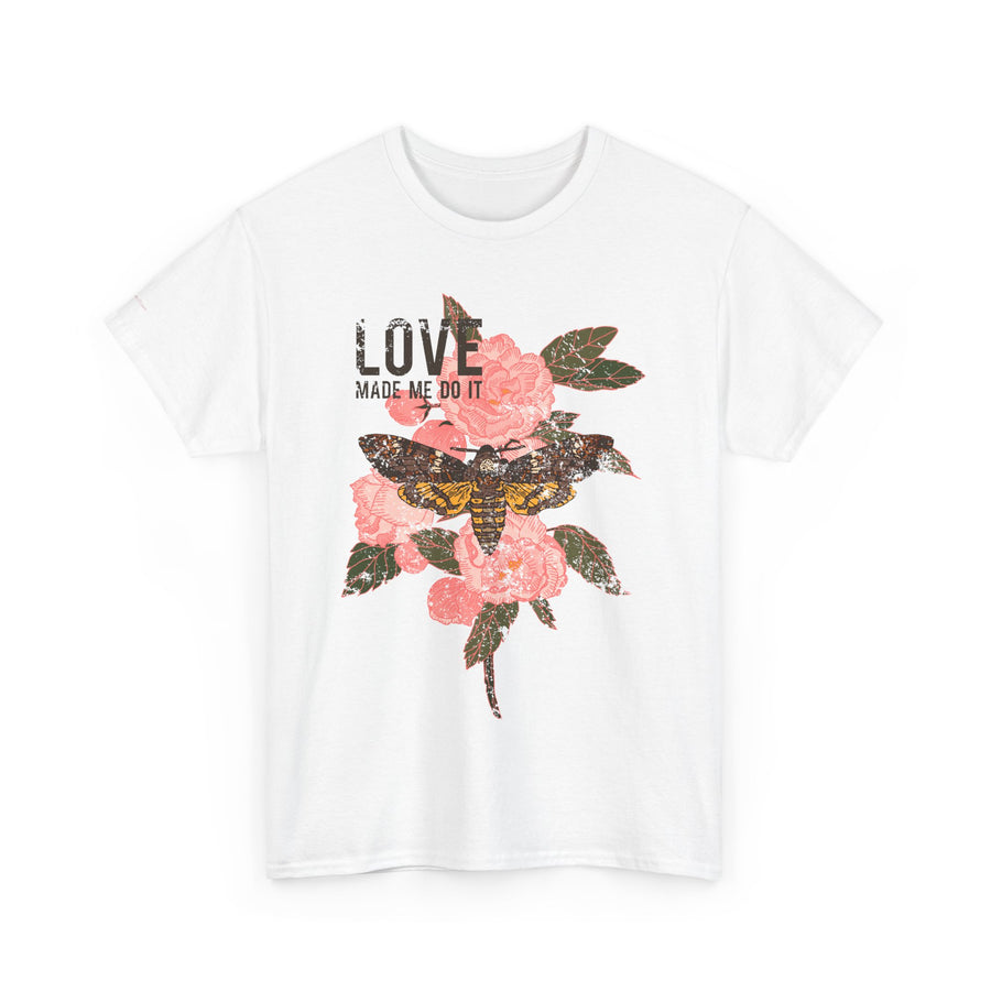 Unisex Heavy Cotton Tee, Floral Love Shirt, Casual Graphic Tee, Gift for Her, Summer Top, Trendy Apparel