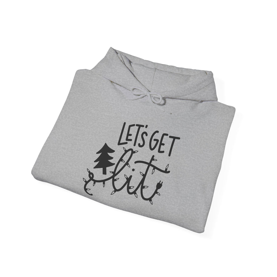 Unisex Hooded Sweatshirt - "Let's Get Lit" for Cozy Winter Nights, Perfect for Holiday Gatherings, Parties, Gifts, and Everyday Wear