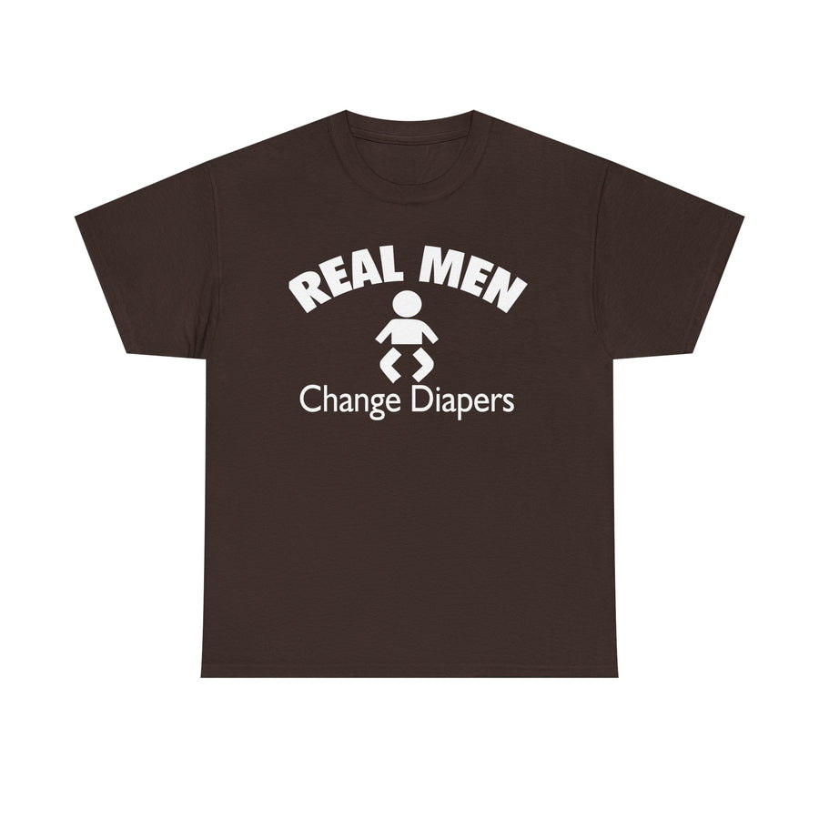 Unisex Humor Tee - 'Real Men Change Diapers'