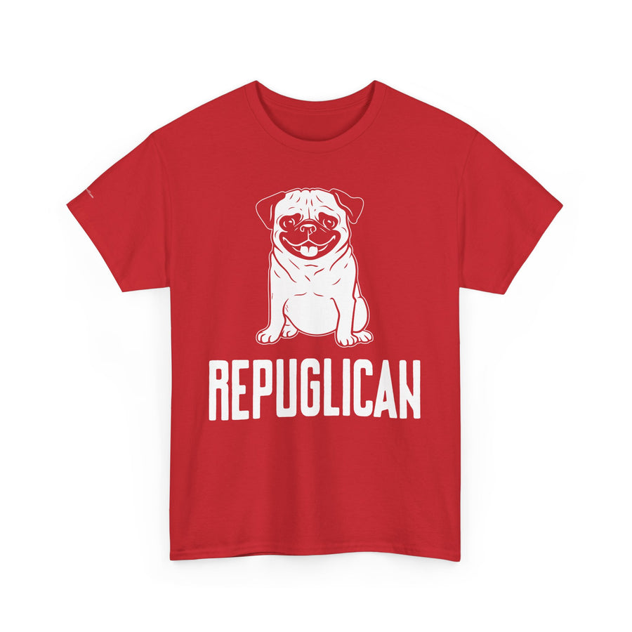 Funny Pug Republican Tee, Unisex Cotton Shirt, Gift for Dog Lovers, Animal Humor Apparel, Perfect for Parties, Casual Wear