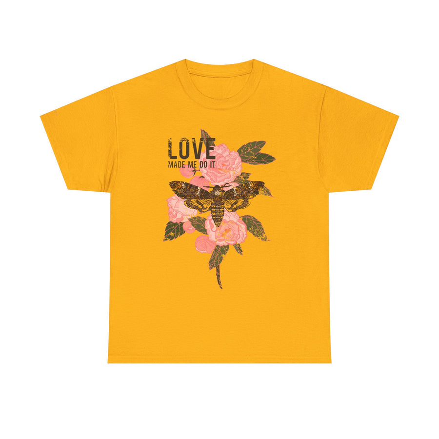 Unisex Heavy Cotton Tee, Floral Love Shirt, Casual Graphic Tee, Gift for Her, Summer Top, Trendy Apparel