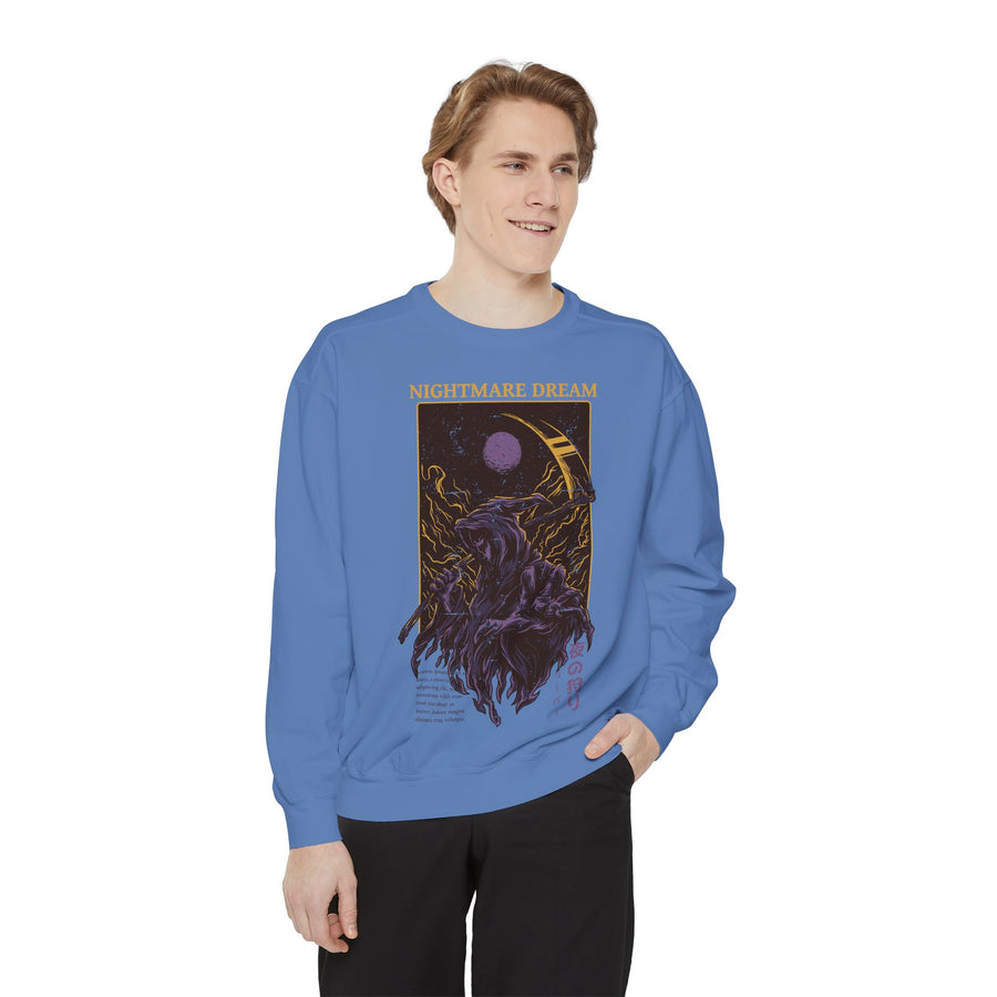 Nightmare Dream Unisex Sweatshirt, Cozy Graphic Pullover, Fall Fashion, Gift for Dreamers, Casual Lounge Wear