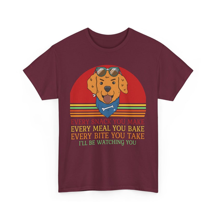 Watchful Dog Snack Lover Tee, Cute Pet Shirt Gift, Animal Lover Humor T-Shirt, Dog Mom Apparel, Funny Gift for Dog Owners
