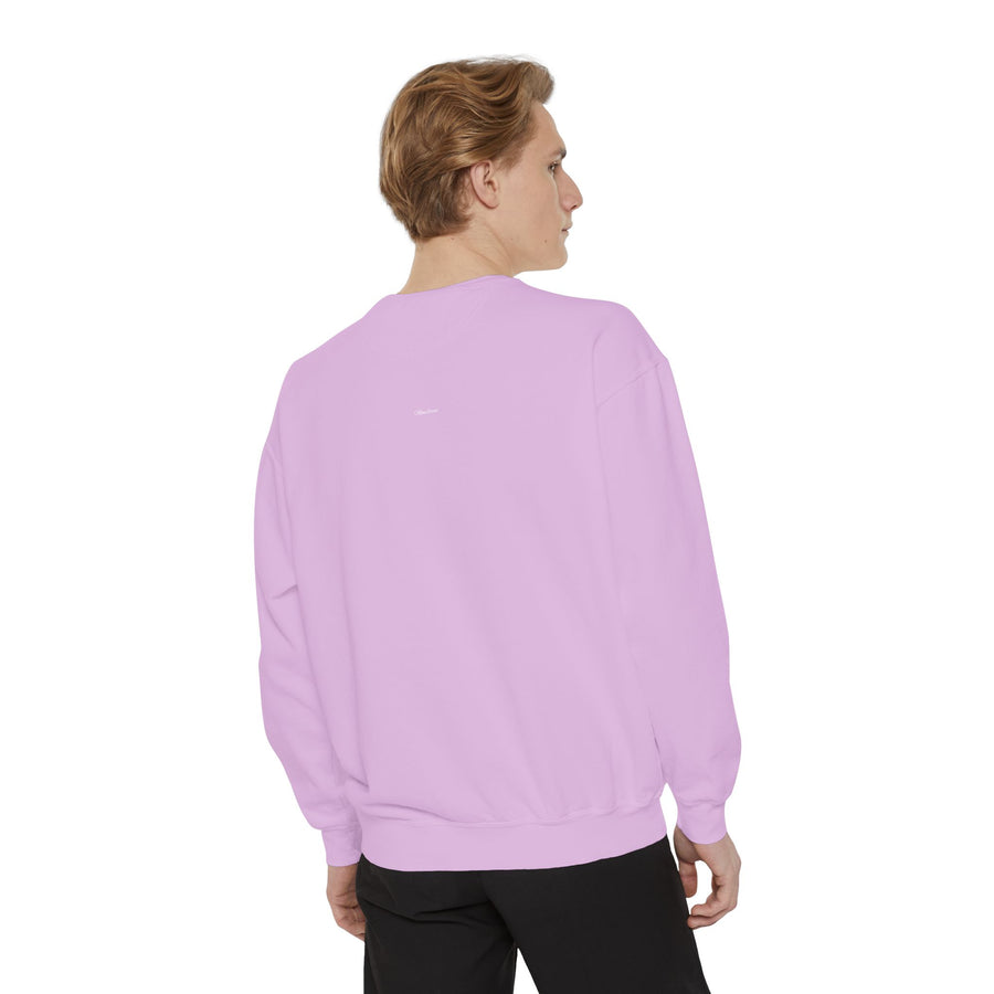 Garment-Dyed Sweatshirt - Street Art Inspired, Unisex, Cool Vibe, Perfect for Casual Wear, Gift for Art Lovers, Trendy Fashion Statement
