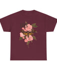 Unisex Heavy Cotton Tee, Floral Love Shirt, Casual Graphic Tee, Gift for Her, Summer Top, Trendy Apparel