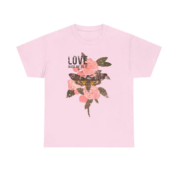 Unisex Heavy Cotton Tee, Floral Love Shirt, Casual Graphic Tee, Gift for Her, Summer Top, Trendy Apparel