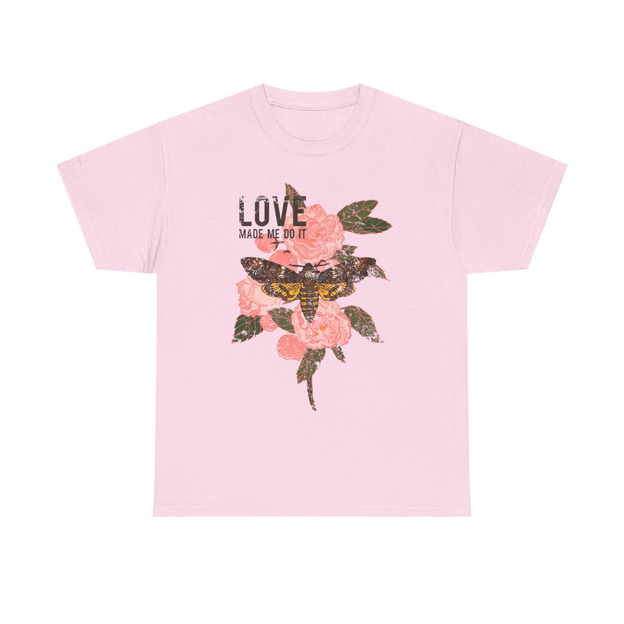 Unisex Heavy Cotton Tee, Floral Love Shirt, Casual Graphic Tee, Gift for Her, Summer Top, Trendy Apparel