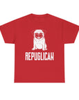 Funny Pug Republican Tee, Unisex Cotton Shirt, Gift for Dog Lovers, Animal Humor Apparel, Perfect for Parties, Casual Wear