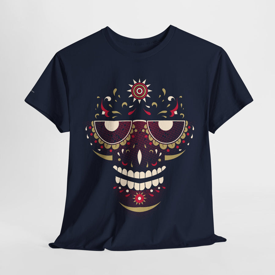 Sugar Skull Graphic Tee, Unisex T-Shirt for Day of the Dead, Halloween, Festive Casual Wear, Unique Gift Idea