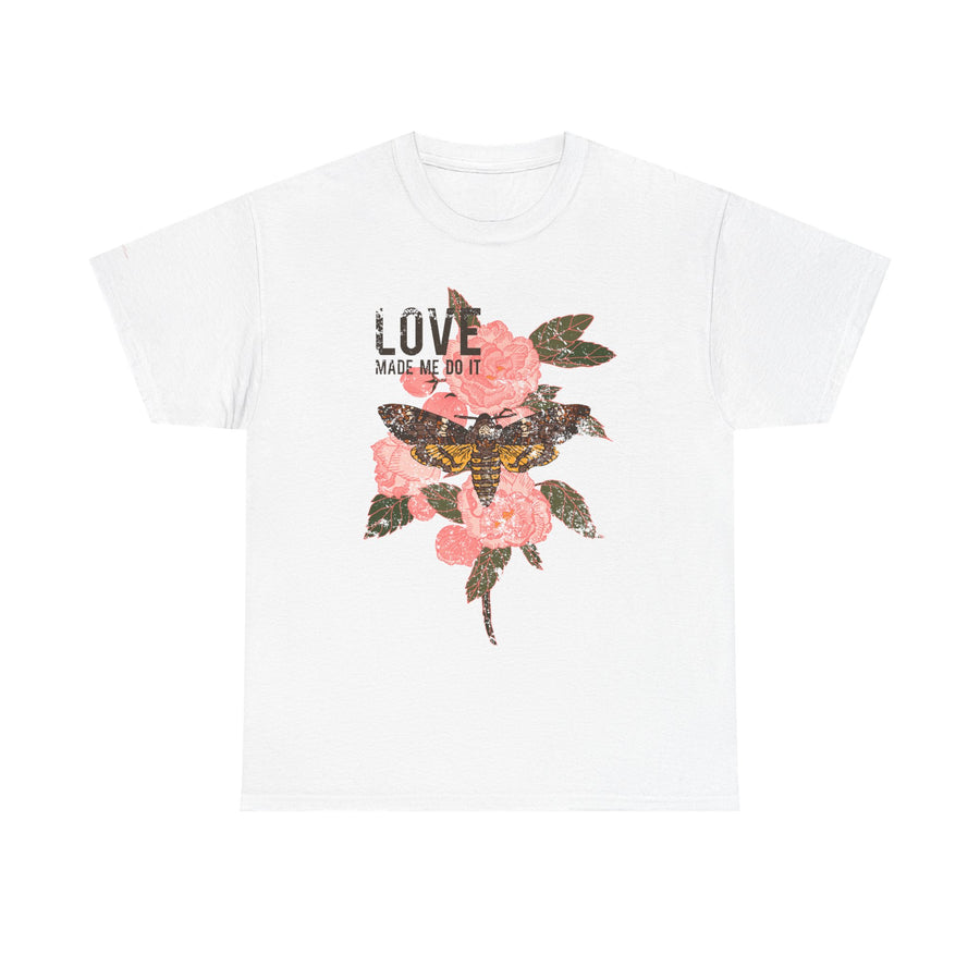 Unisex Heavy Cotton Tee, Floral Love Shirt, Casual Graphic Tee, Gift for Her, Summer Top, Trendy Apparel