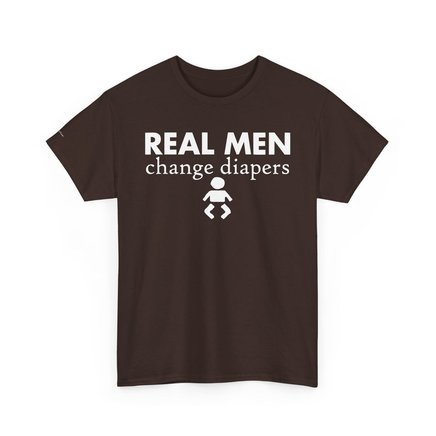 Real Men Change Diapers Unisex Heavy Cotton Tee, Funny Dad Shirt, Baby Shower Gift, Parenting Humor Tee, Father's Day Apparel