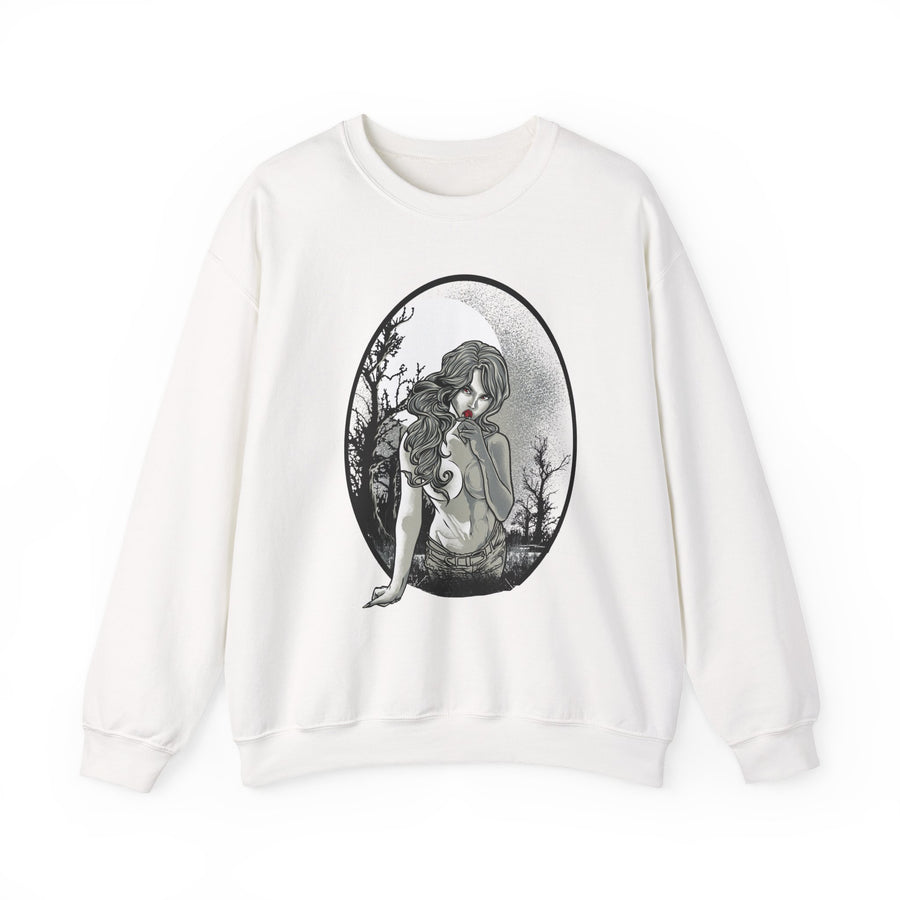 Gothic Art Sweatshirt, Cozy Unisex Crewneck, Dark Aesthetic Clothing, Unique Gifts for Her, Halloween Fashion, Casual Layering
