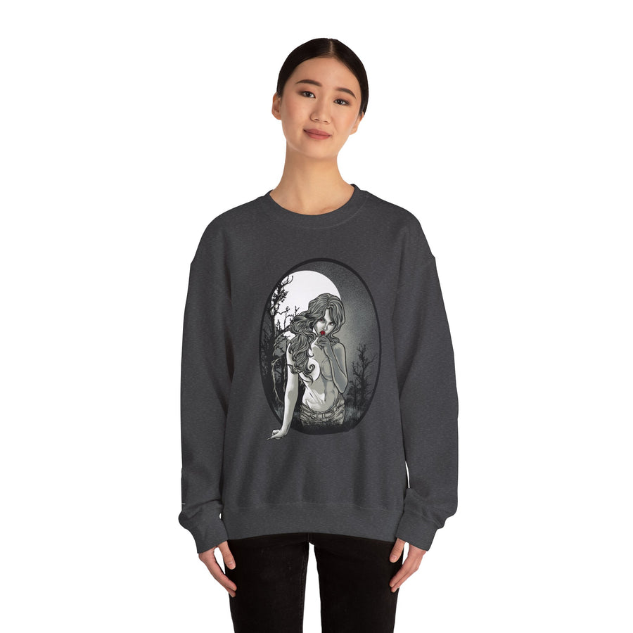 Gothic Art Sweatshirt, Cozy Unisex Crewneck, Dark Aesthetic Clothing, Unique Gifts for Her, Halloween Fashion, Casual Layering