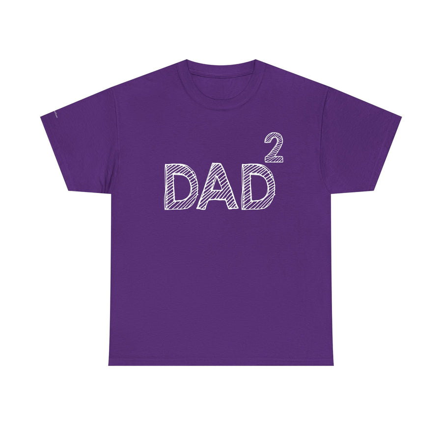 Dad Squared Unisex Heavy Cotton Tee - Perfect Gift for Father's Day, Birthdays, Dads, Black T-Shirt, Comfortable Casual Wear