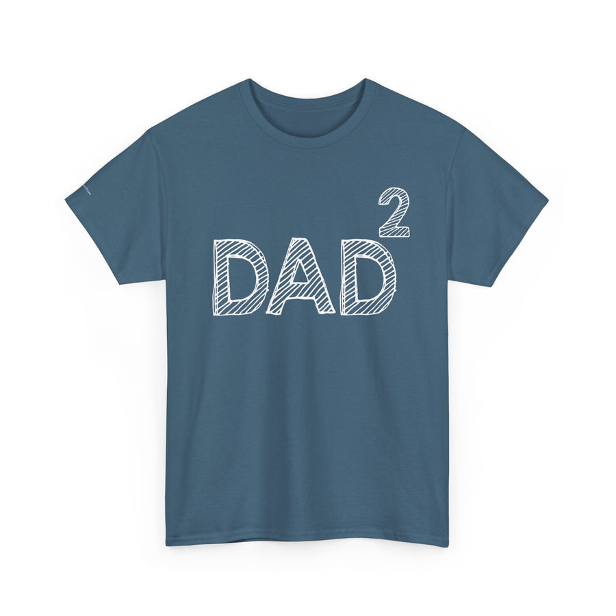 Dad Squared Unisex Heavy Cotton Tee - Perfect Gift for Father's Day, Birthdays, Dads, Black T-Shirt, Comfortable Casual Wear