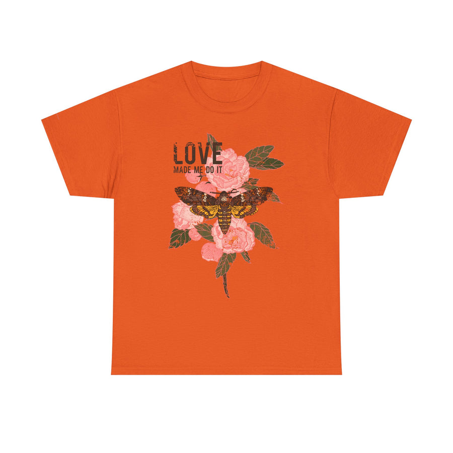 Unisex Heavy Cotton Tee, Floral Love Shirt, Casual Graphic Tee, Gift for Her, Summer Top, Trendy Apparel