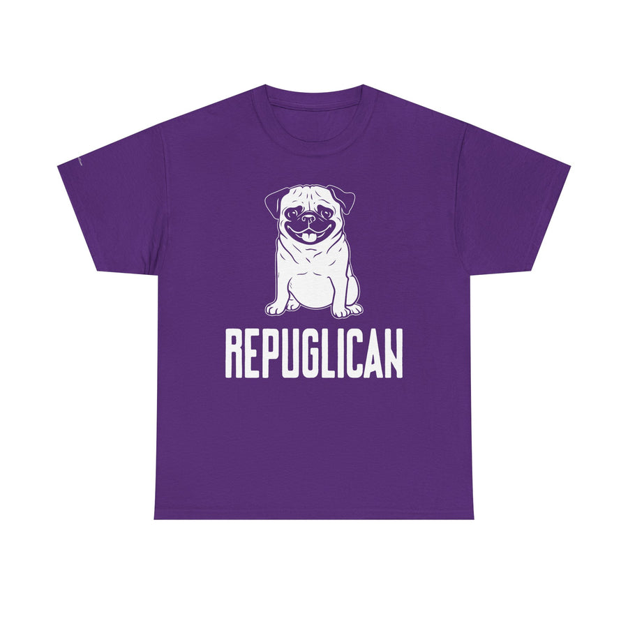 Funny Pug Republican Tee, Unisex Cotton Shirt, Gift for Dog Lovers, Animal Humor Apparel, Perfect for Parties, Casual Wear