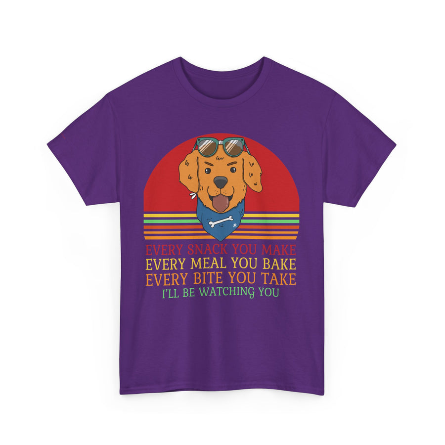 Watchful Dog Snack Lover Tee, Cute Pet Shirt Gift, Animal Lover Humor T-Shirt, Dog Mom Apparel, Funny Gift for Dog Owners