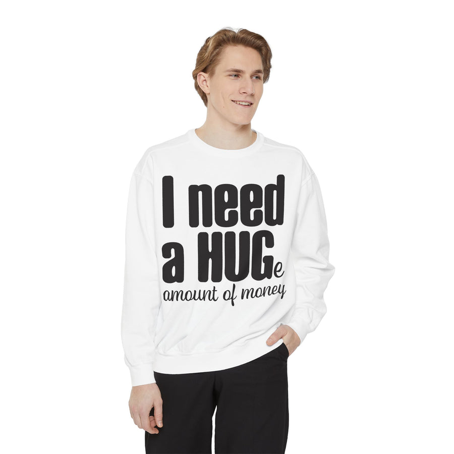 Hug-Themed Garment-Dyed Sweatshirt - Perfect for Gifting, Cozy Outfits, Casual Wear, Birthday Surprises, Everyday Comfort