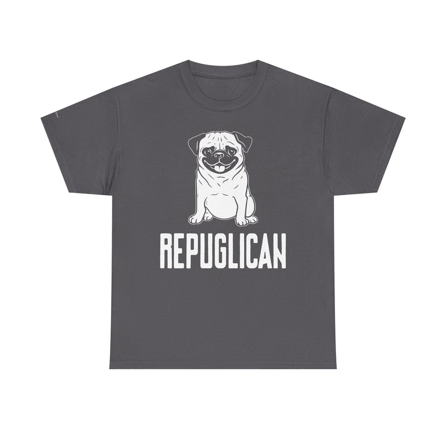 Funny Pug Republican Tee, Unisex Cotton Shirt, Gift for Dog Lovers, Animal Humor Apparel, Perfect for Parties, Casual Wear