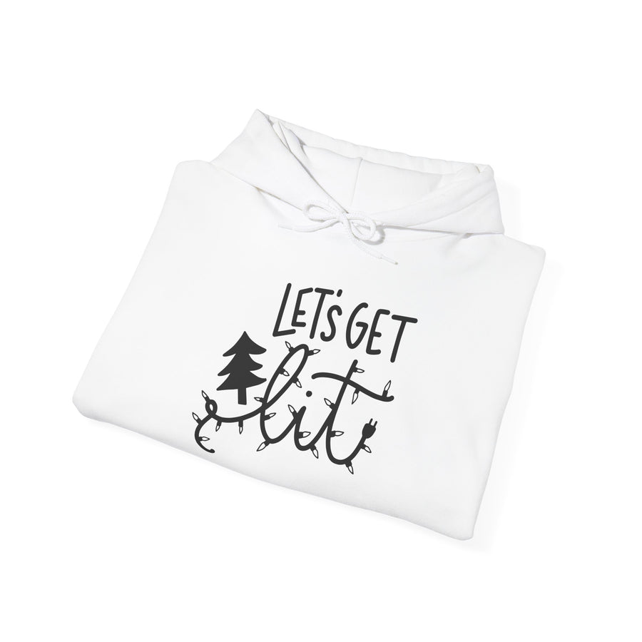 Unisex Hooded Sweatshirt - "Let's Get Lit" for Cozy Winter Nights, Perfect for Holiday Gatherings, Parties, Gifts, and Everyday Wear