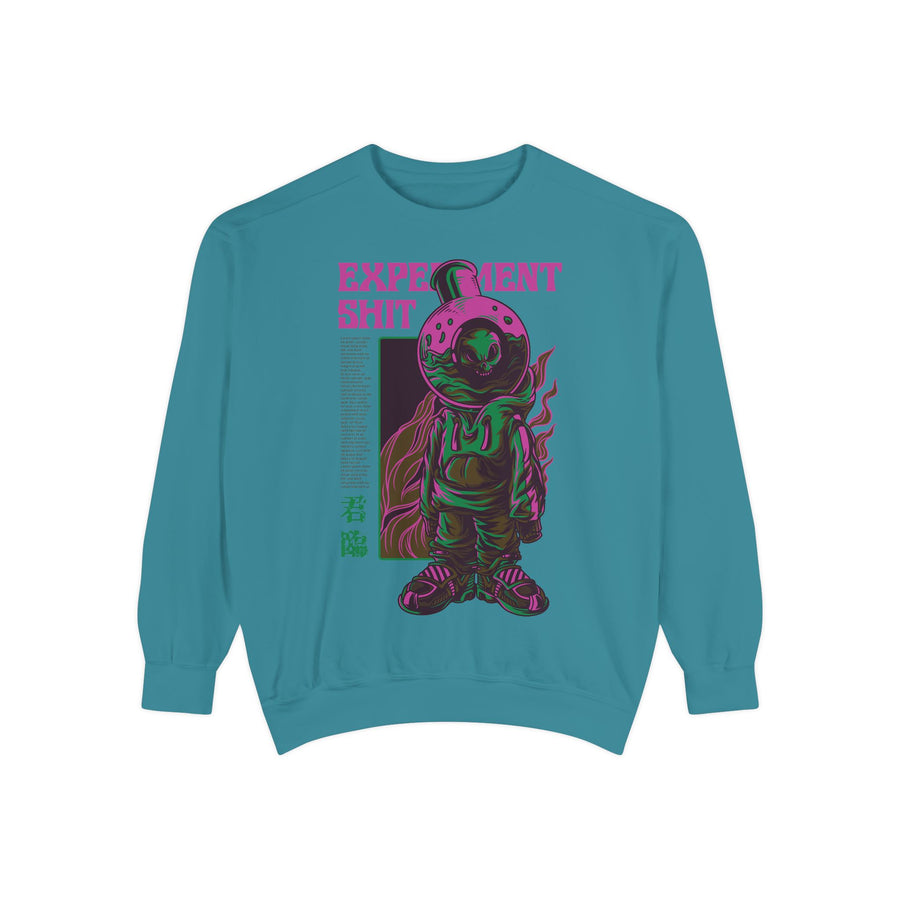 Garment-Dyed Sweatshirt - Street Art Inspired, Unisex, Cool Vibe, Perfect for Casual Wear, Gift for Art Lovers, Trendy Fashion Statement