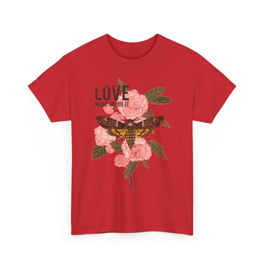 Unisex Heavy Cotton Tee, Floral Love Shirt, Casual Graphic Tee, Gift for Her, Summer Top, Trendy Apparel