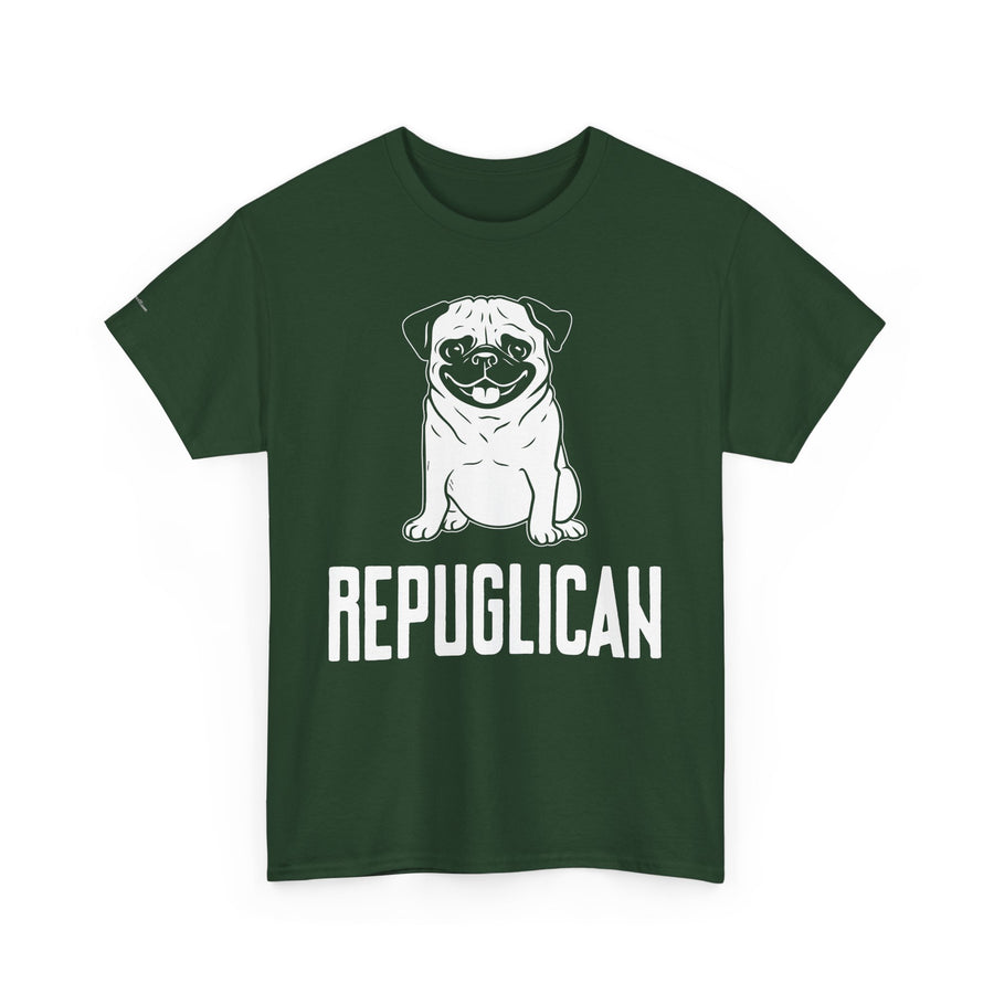 Funny Pug Republican Tee, Unisex Cotton Shirt, Gift for Dog Lovers, Animal Humor Apparel, Perfect for Parties, Casual Wear