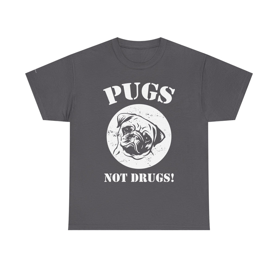 Pugs Not Drugs Unisex Heavy Cotton Tee | Funny Dog Lovers T-Shirt, Gift for Pet Owners, Casual Wear, Dog-Themed Apparel, Pug Enthusiast Top