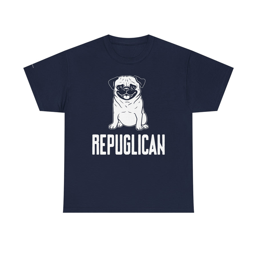 Funny Pug Republican Tee, Unisex Cotton Shirt, Gift for Dog Lovers, Animal Humor Apparel, Perfect for Parties, Casual Wear