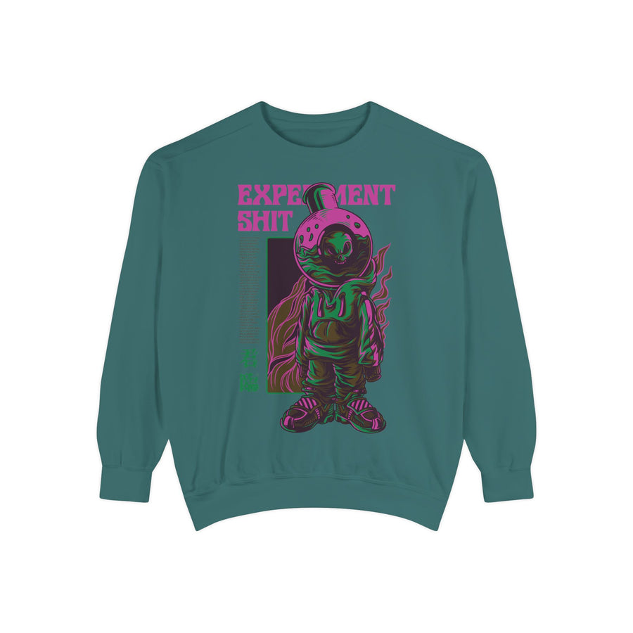 Garment-Dyed Sweatshirt - Street Art Inspired, Unisex, Cool Vibe, Perfect for Casual Wear, Gift for Art Lovers, Trendy Fashion Statement